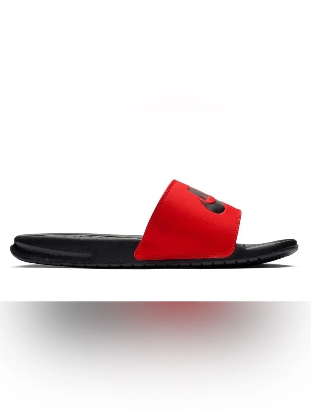 Nike Benassi JDI Just Do It Slides Sandals Slippers Red Black 343880-605 11,12